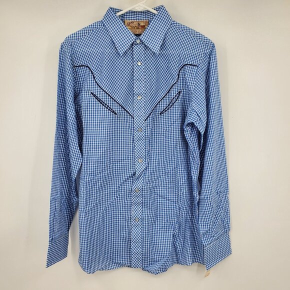 GAP Other - Vintage Gap Fashion Pioneers Blue Western Pearl Snap Cowboy Shirt Size Large